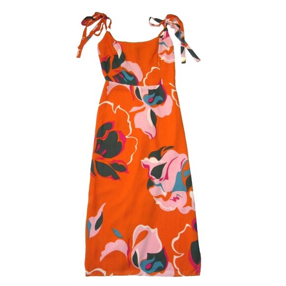 NWT Reformation Besse Midi in Electra Floral Tie Straps Georgette Tank Dress 2